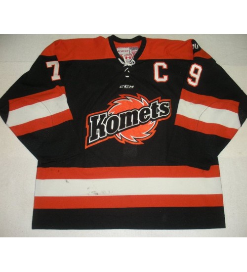 Custom ECHL 2014 Fort Wayne Komets 79 Kayleigh Schrock Hockey Jersey Black